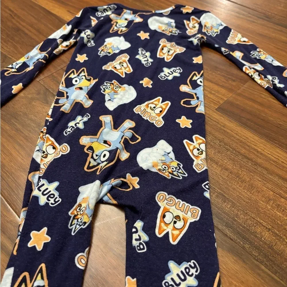 Bluey Bingo navy footless onesie pajamas